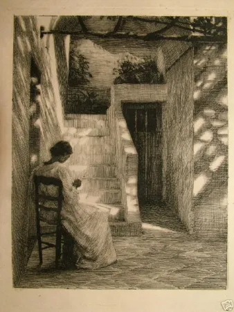 Etching Ilsted - Under the wineleaves