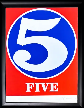 Etching Indiana - Robert Indiana(1928–2018) - Five, from numbers - Screenprint in colors - 1968