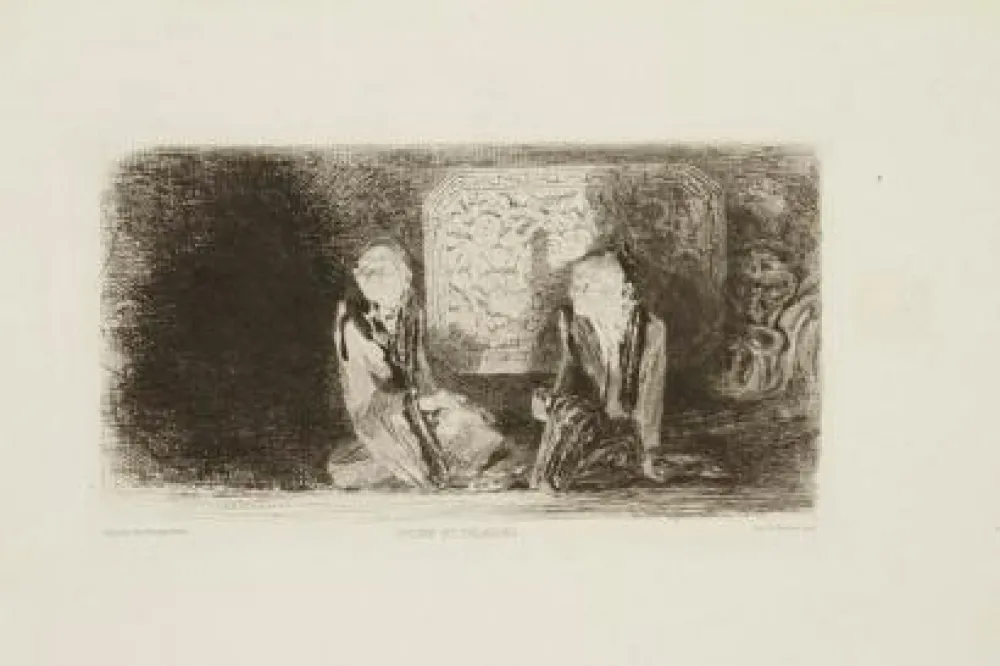 Etching Jacquemart - Ivoire et céladons
