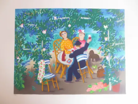 Lithograph Jirlow - Le jardin
