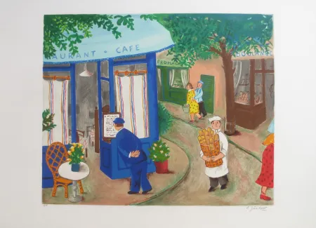 Lithograph Jirlow - Promenade culinaire a PARIS