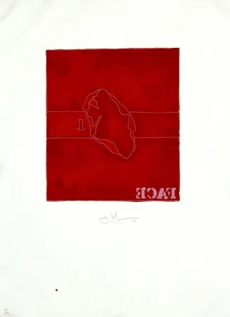 Lithograph Johns - Face