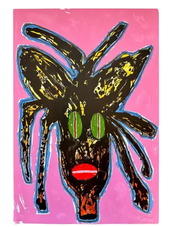 Lithograph Kabangu - Pink Face
