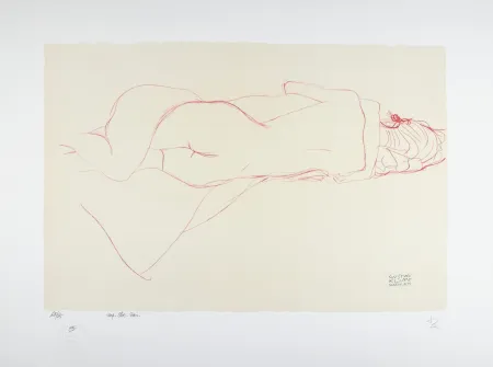 Lithograph Klimt - Etude pour le serpent d'eau / Study for Water Snakes | Deux femmes enlacées / Two women embracing, 1905