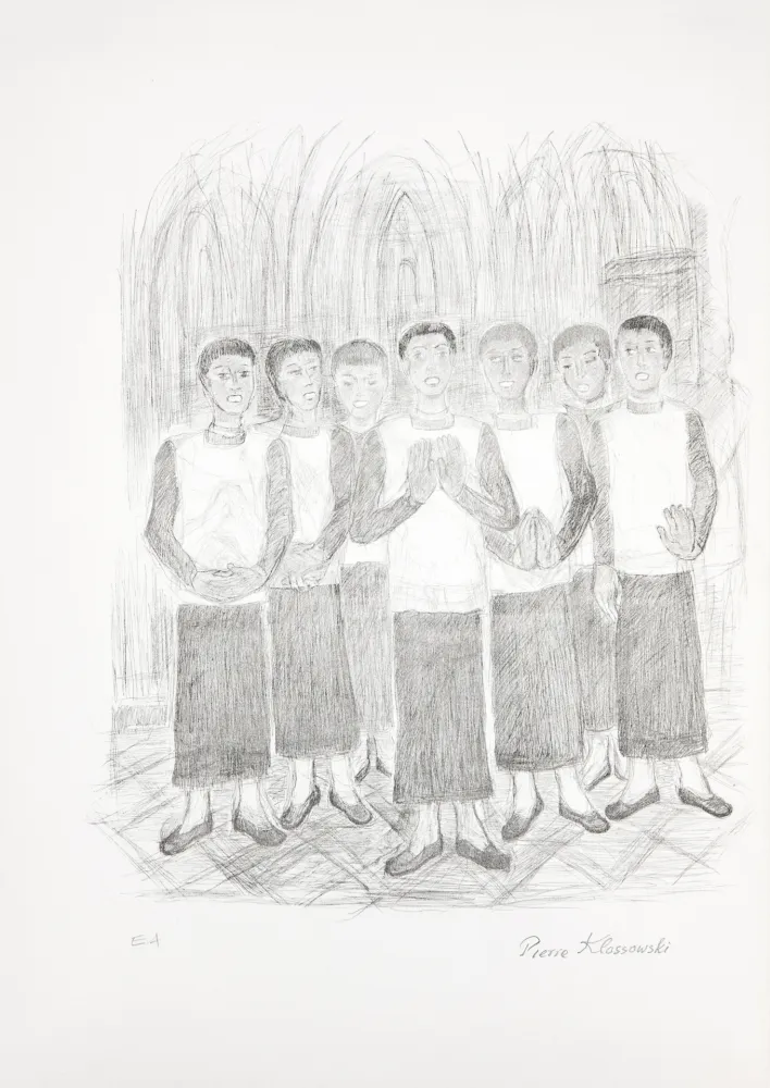 Lithograph Klossowski - Chorale de garçon (le choeur)