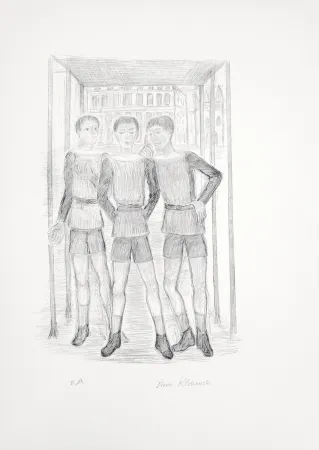 Lithograph Klossowski - Trois garçons (la demande du pardon)