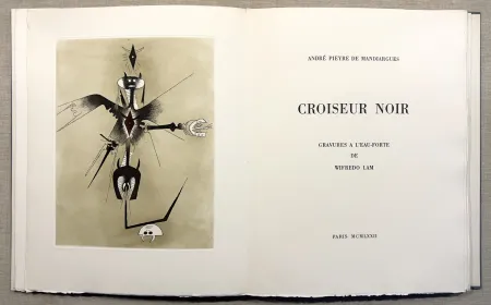 Illustrated Book Lam - A. Pieyre de Mandiargues. CROISEUR NOIR. Avec 6 eaux-fortes de Lam et suite signée complète (1972)