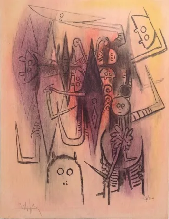 Lithograph Lam - Clairiere from Pleni Luna 