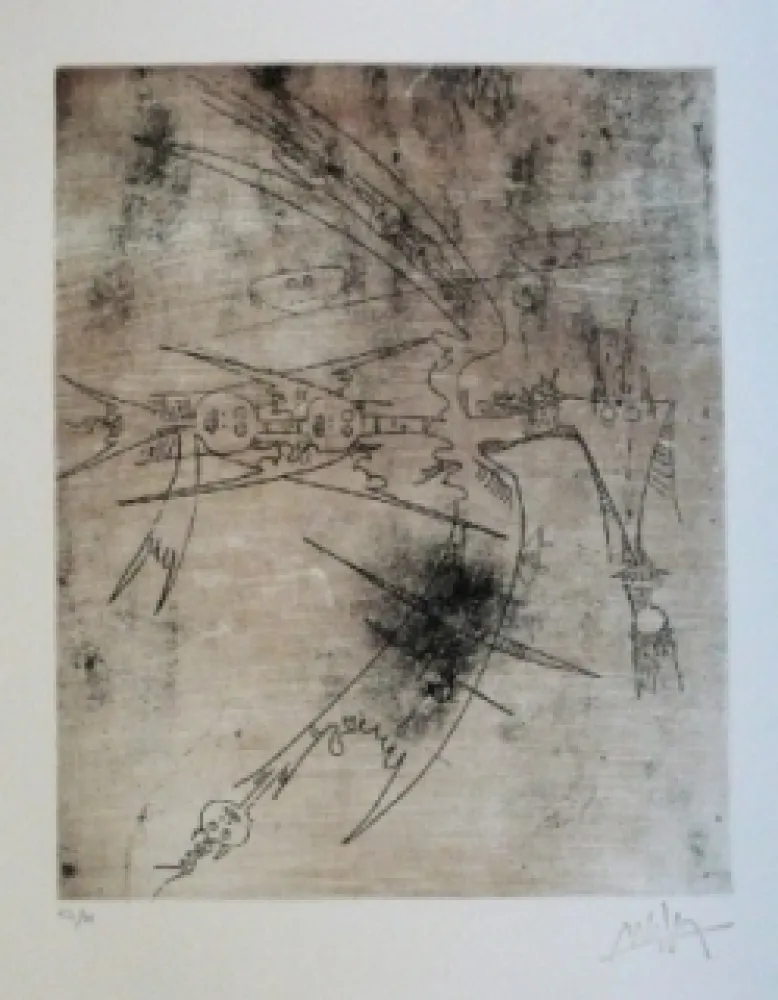 Etching And Aquatint Lam - Le monde entre dans un sac