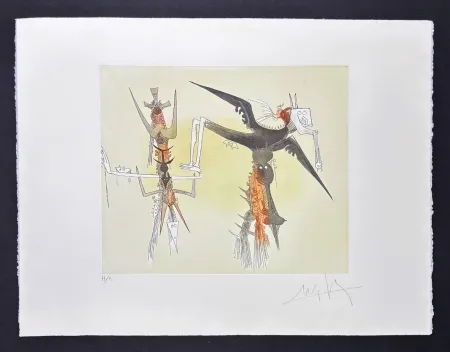 Etching Lam - Wifredo Lam (1902 - 1982) - Untitled - Aquatint etching on Arches paper - 1979