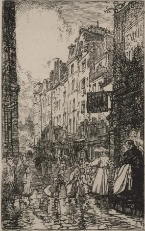 Etching Lepere - Rue Boutebrie, le quartier St. Séverin