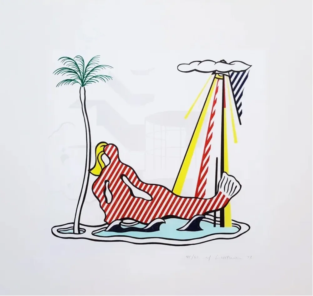 Lithograph Lichtenstein - Mermaid C.158