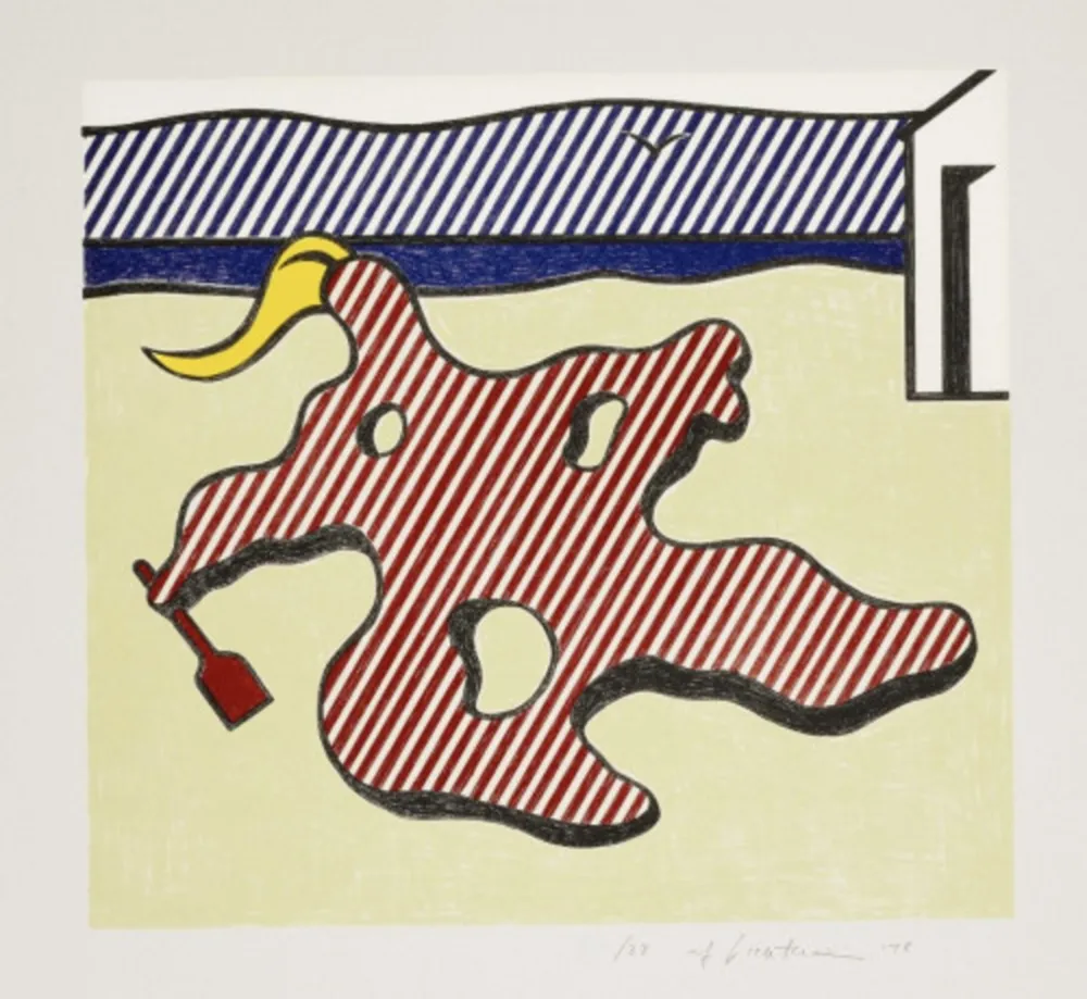 Lithograph Lichtenstein - Nude on Beach, from the Surrealist Series