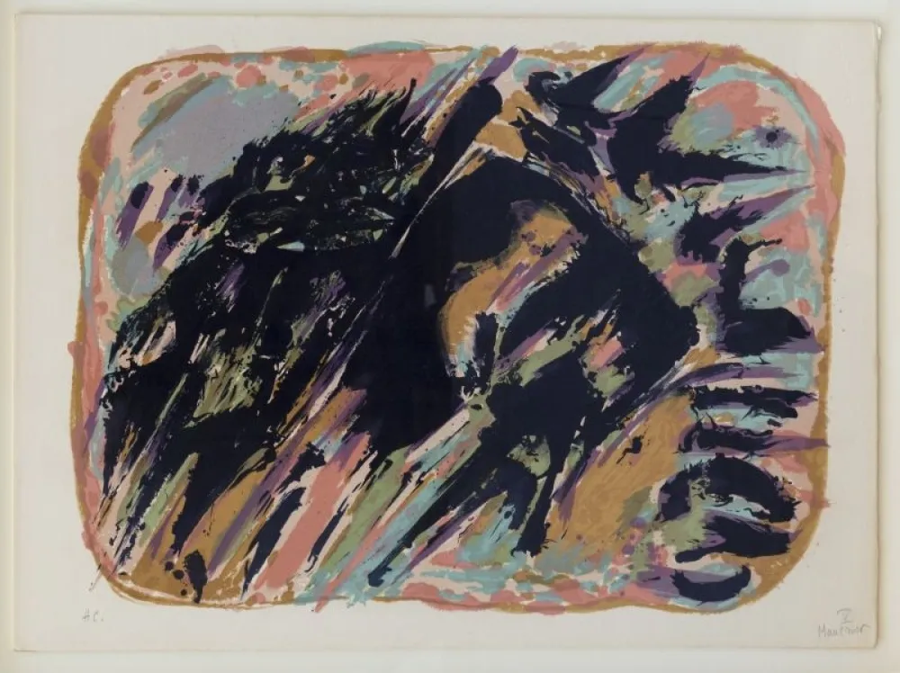 Lithograph Manessier - Composition abstraite 