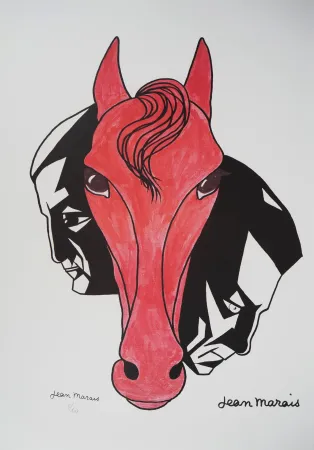 Lithograph Marais  - Hommage équestre à Gabin et Ventura (Film 