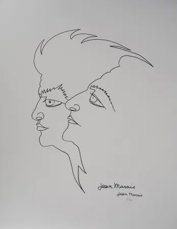 Lithograph Marais  - Jean Gabin et Moi