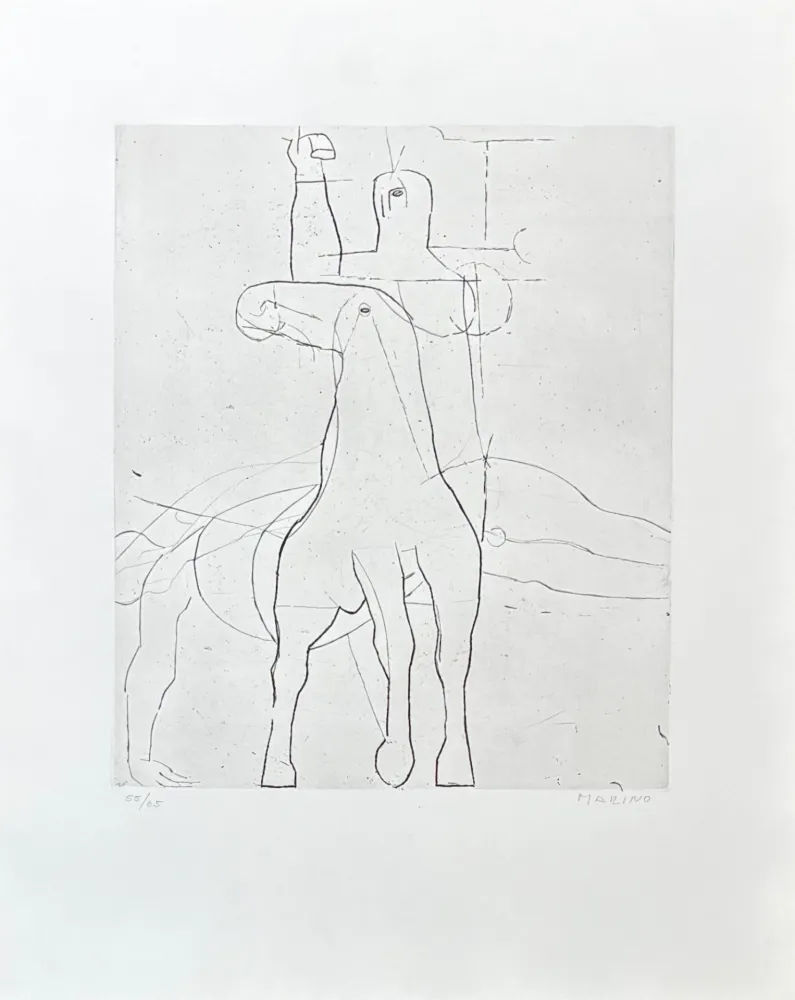 Etching Marini - Marino Marini (1901-1980) - Giocoliere - etching on paper - 1950