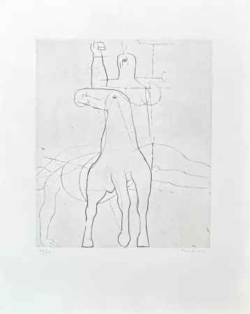 Etching Marini - Marino Marini (1901-1980) - Giocoliere - etching on paper - 1950
