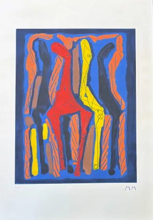 Etching Marini - Marino Marini (1901-1980) - MARINO FROM GOETHE IV - Color etching and aquatint