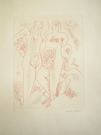 Etching Masson - Femmes aux masques