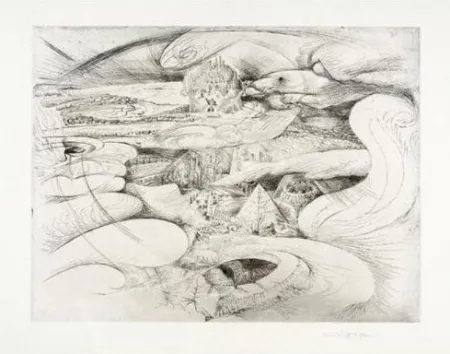Etching And Aquatint Masson - Rêve d'un futur désert