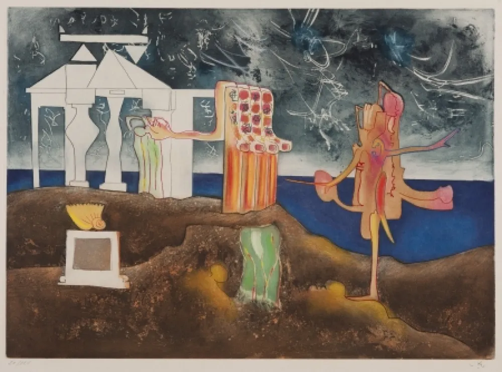 Aquatint Matta - L'Arc obscur des Heures