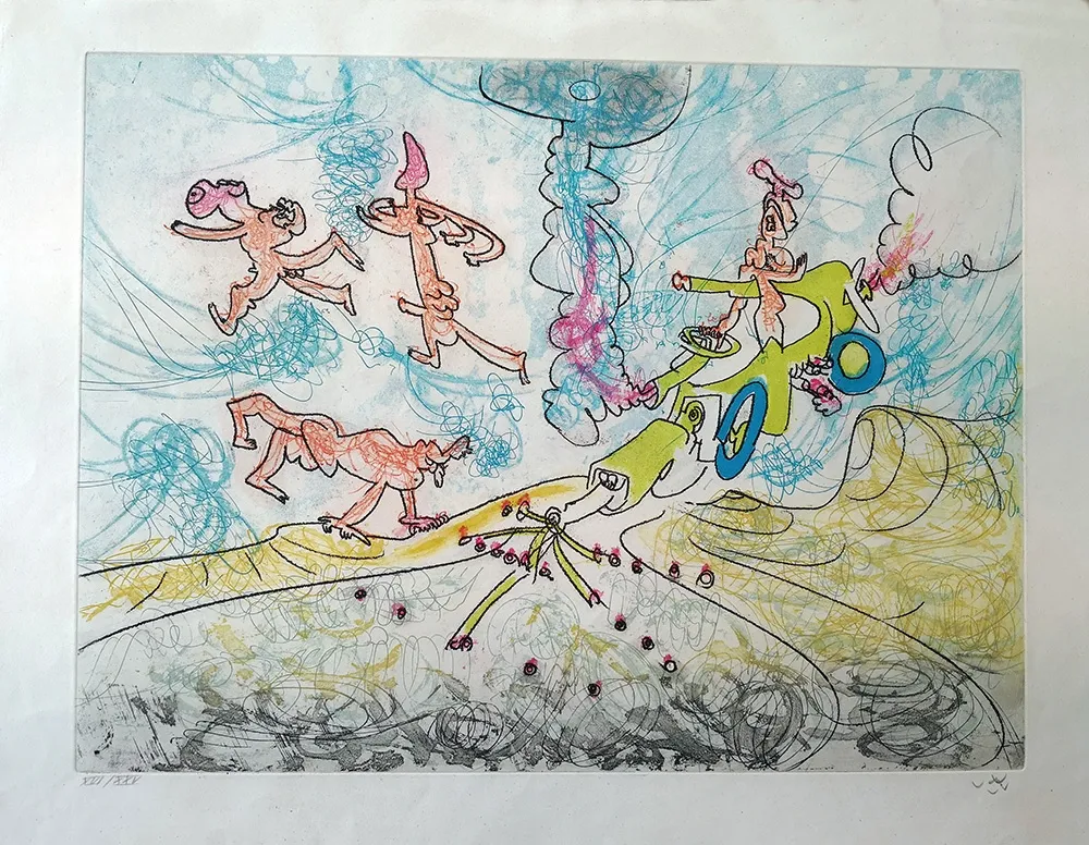 Etching And Aquatint Matta - Les oh! Tomobiles