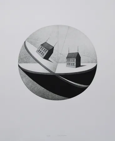 Etching And Aquatint Meckseper - Schiefe Ebene