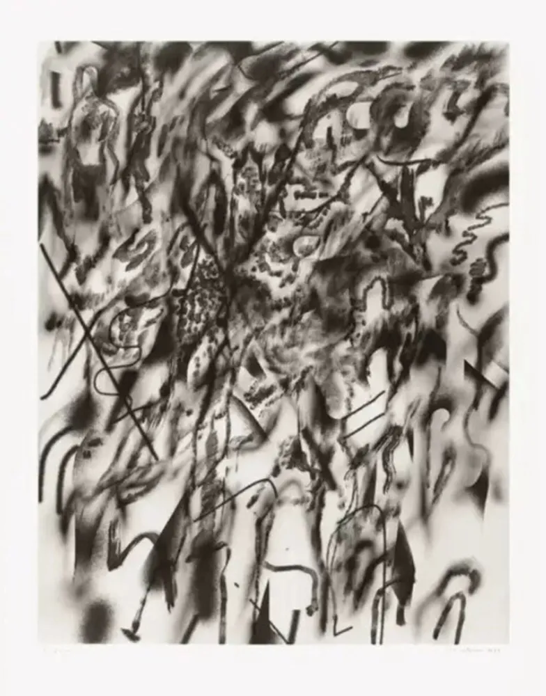 Lithograph Mehretu - Corner of Lake and Minnehaha (smoke)