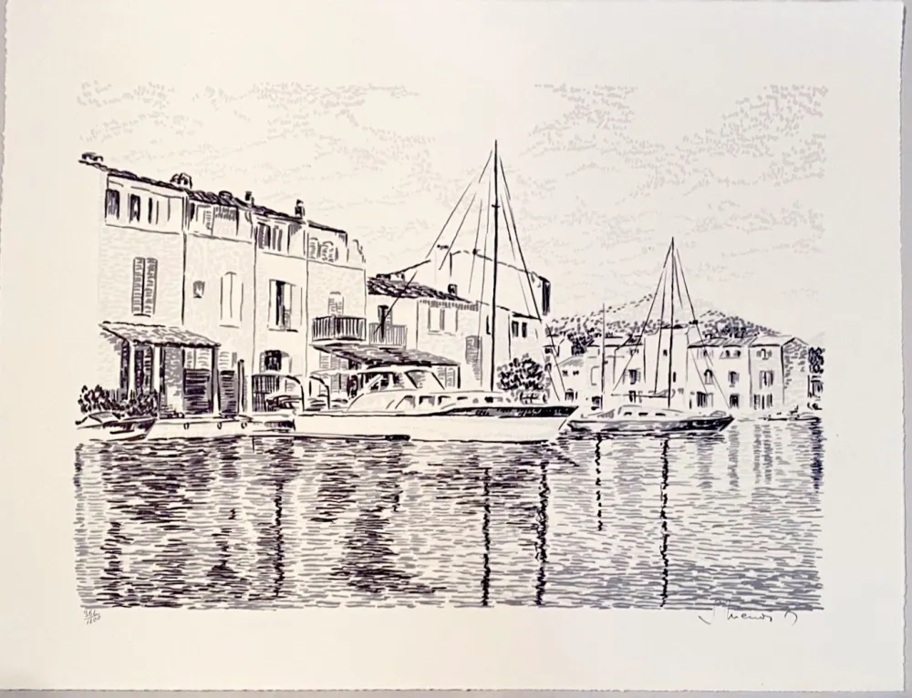 Lithograph Mendjisky - Port Grimaud
