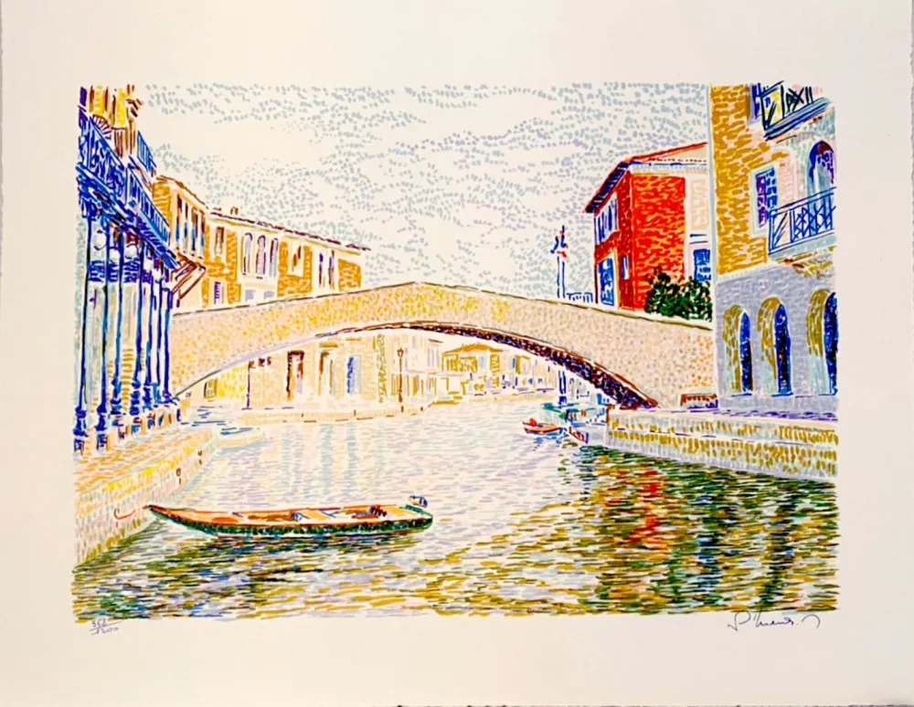 Lithograph Mendjisky - Port Grimaud