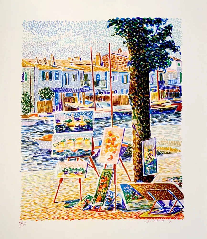 Lithograph Mendjisky - Port Grimaud
