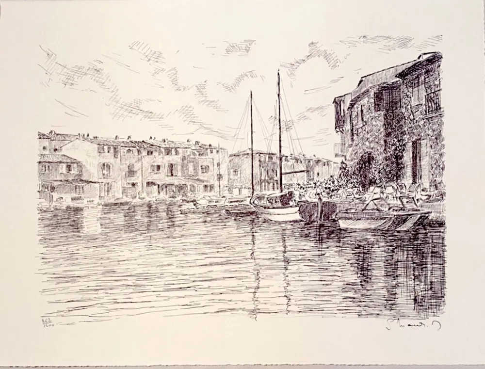 Lithograph Mendjisky - Port Grimaud