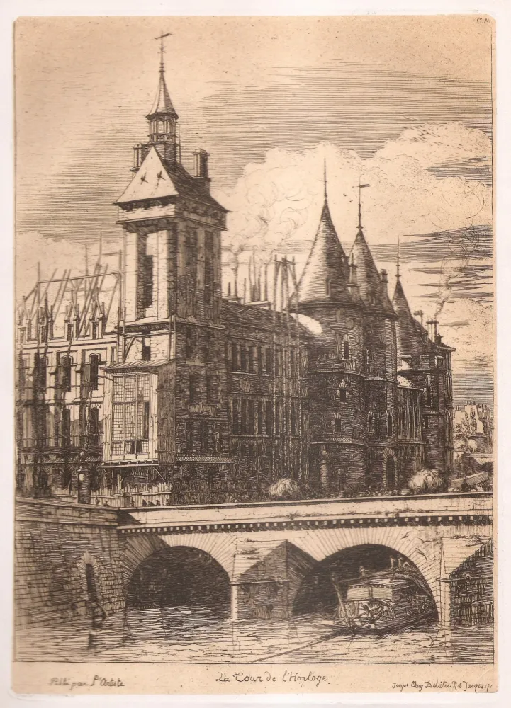 Etching Meryon - La tour de l'horloge / The Clock Tower