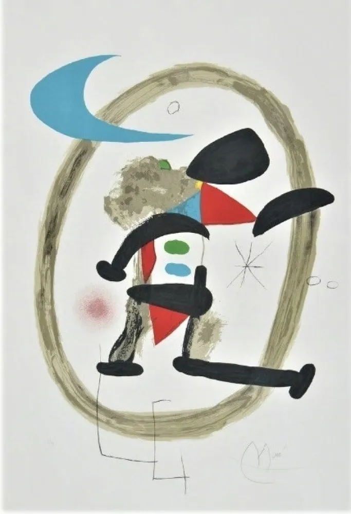 Lithograph Miró - Arlequin Circonscrit