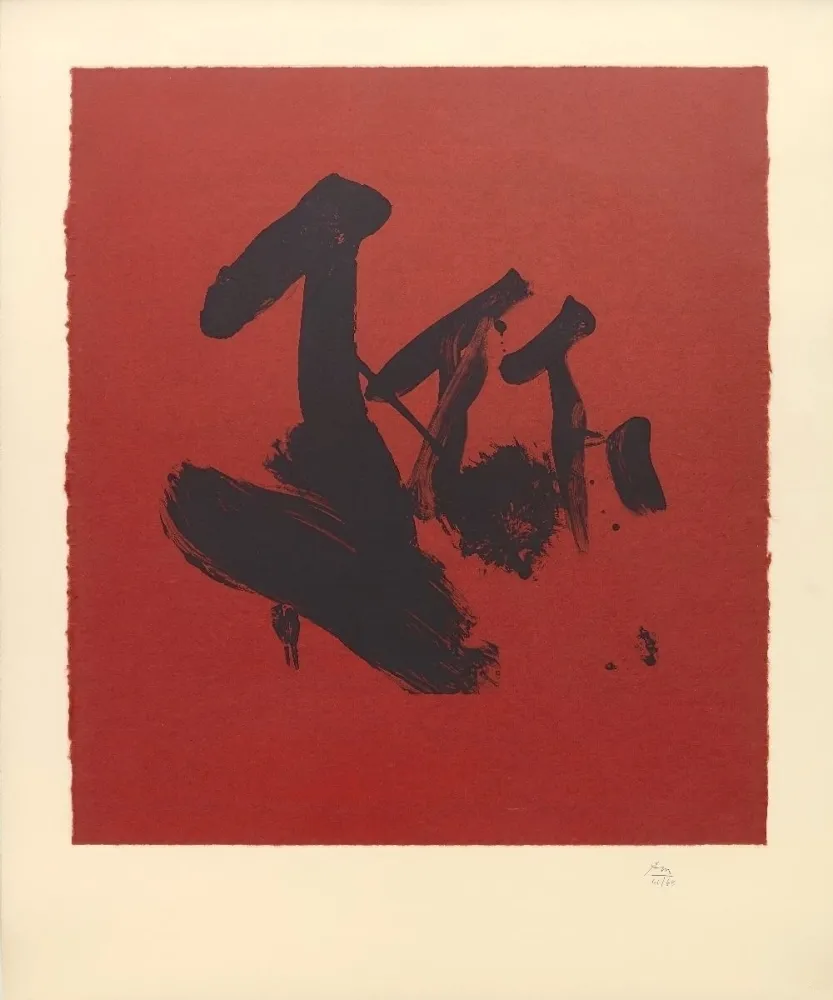 Lithograph Motherwell - Flags
