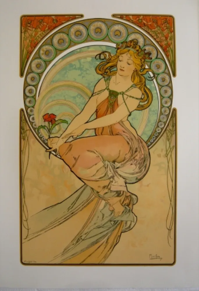 Lithograph Mucha - Les quatre saisons 1