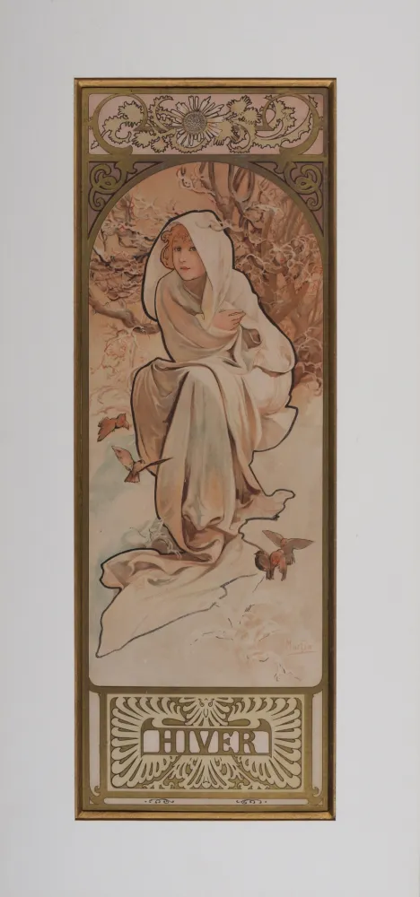 Lithograph Mucha - L'hiver