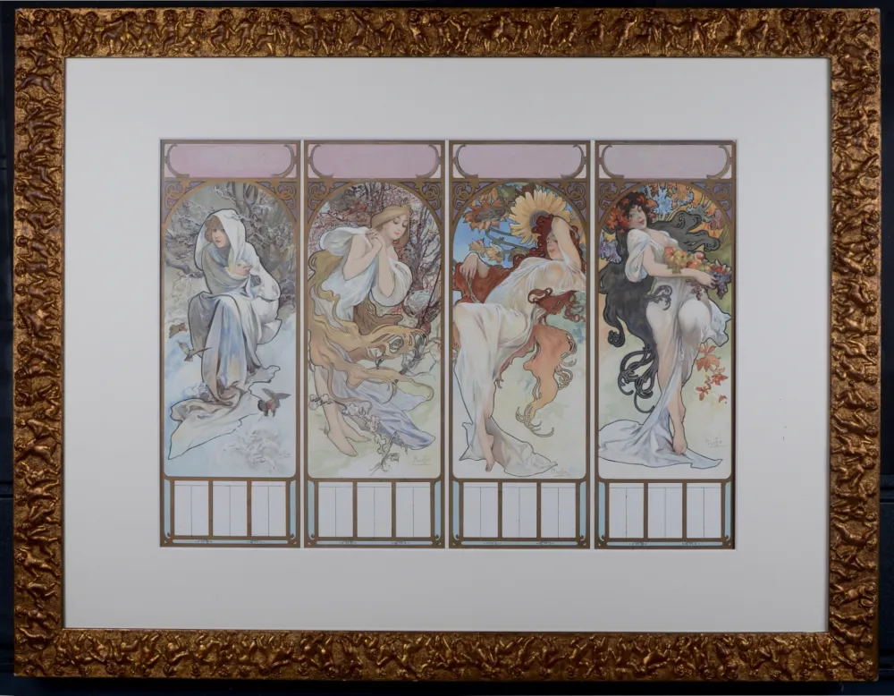 Lithograph Mucha - The Seasons (one sheet), 1897