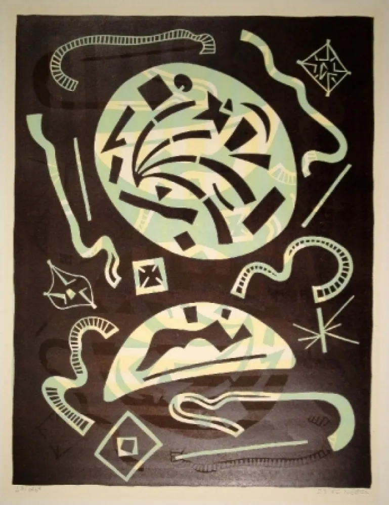 Linocut Nebel - 23/1969