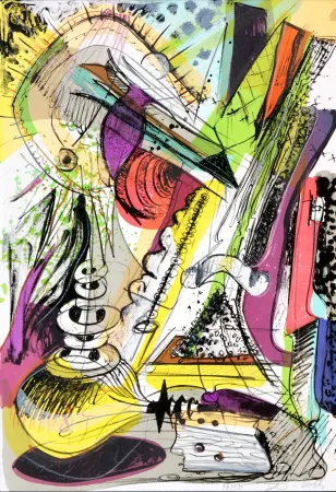 Lithograph Nørgard - Leaving civilization 2