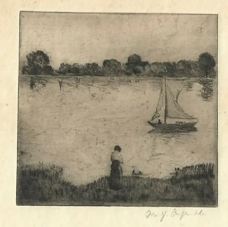 Drypoint Oesterle - Am See