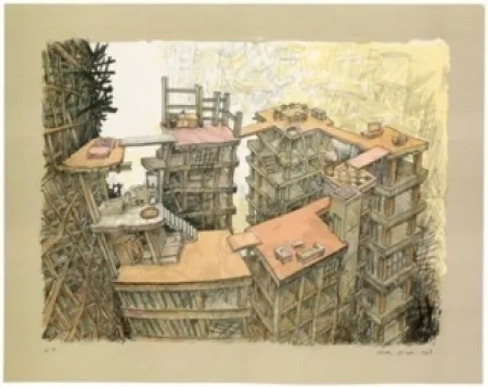 Lithograph Oiwa - Apartment 