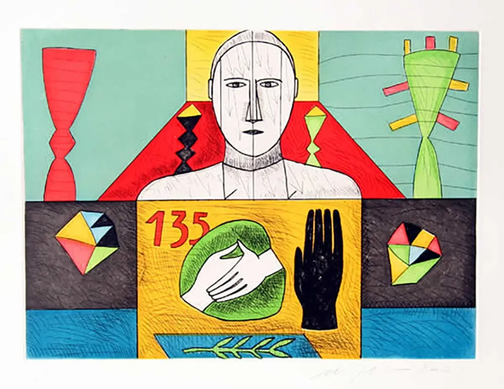 Etching And Aquatint Paladino - Mathematico 3