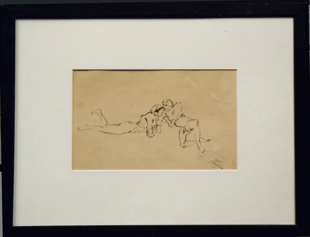 No Technical Pascin - Jules Pascin. Couple allongé, vers 1922. Dessin.