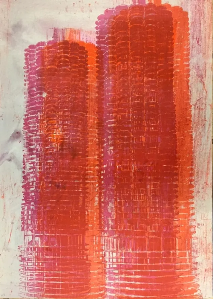 Lithograph Perez  - Marina Towers, Chicagoch