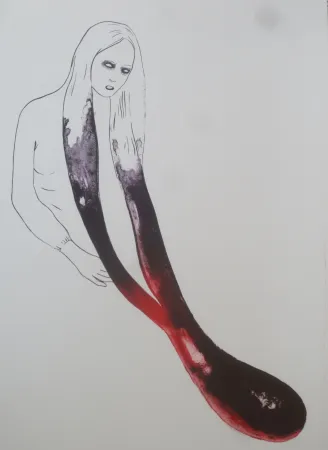 Lithograph Pétrovitch - La fille aux cheveux goutte