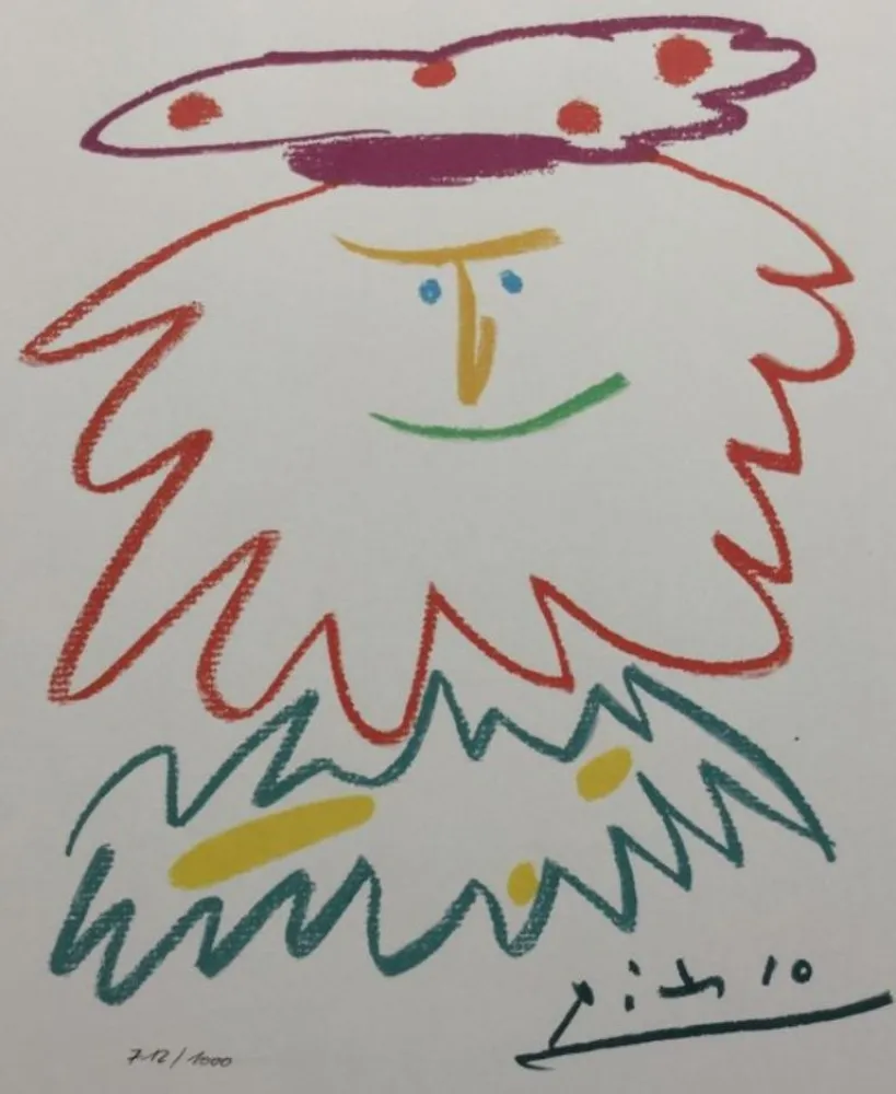 Lithograph Picasso (After) - VISAGE BARBU (1958) 