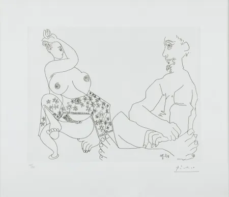 Engraving Picasso - Danse du Ventre devant Homme impassible