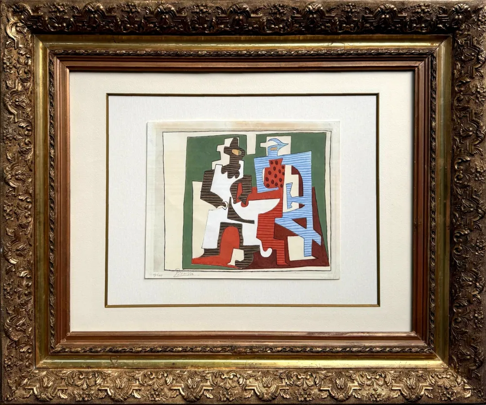 Pochoir Picasso - Pierrot et arlequin (Pierrot and Harlequin)
